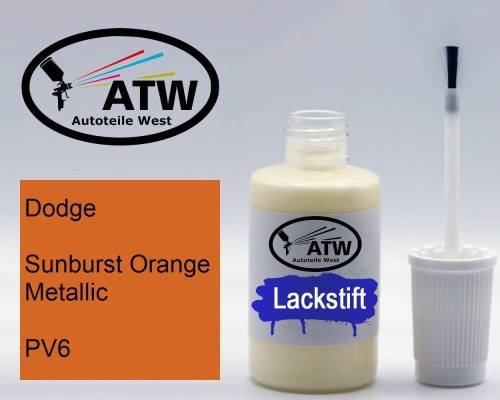 Dodge, Sunburst Orange Metallic, PV6: 20ml Lackstift, von ATW Autoteile West.